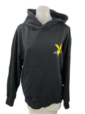 Amiri x Playboy Women's Black Hoodie Hooded Long Sleeve Sweatshirt Top One Size